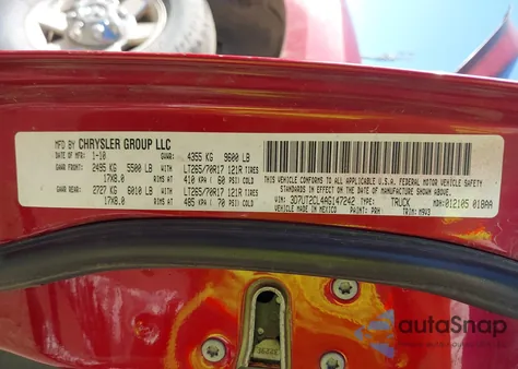 2010 Dodge Ram 2500 Slt z USA, uszkodzony, nr VIN 3D7UT2CL4AG147242